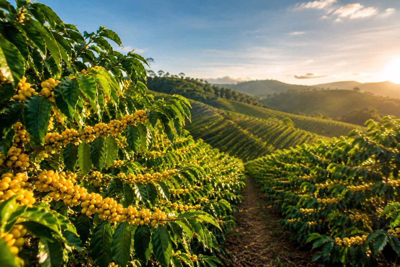 Lavoura de café, ilustrando o cultivo tradicional do campo mineiro
